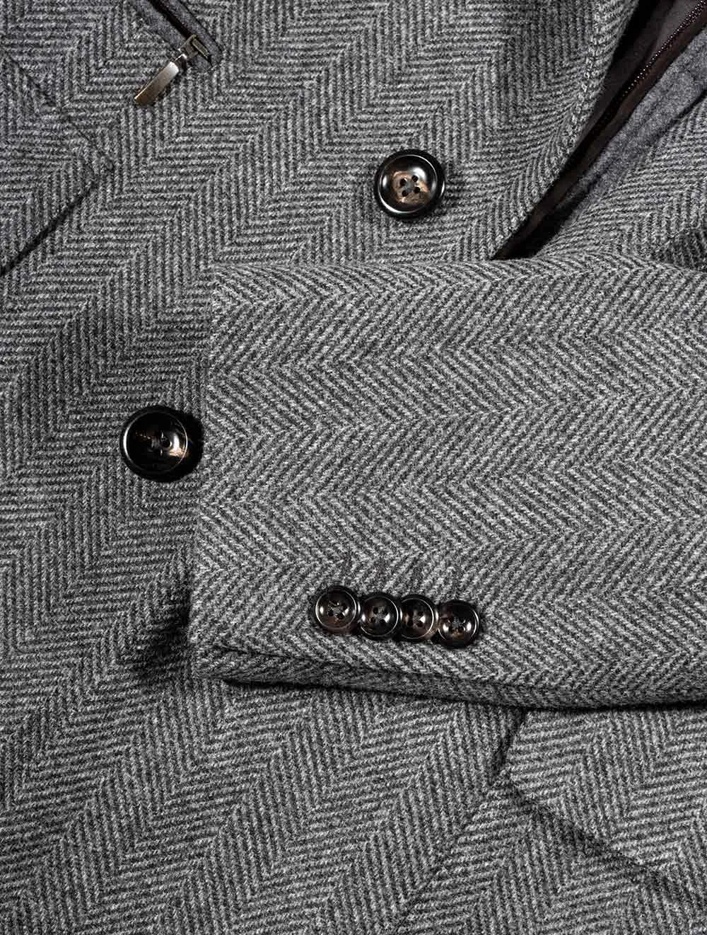 Herringbone Overcoat With Insert Grey