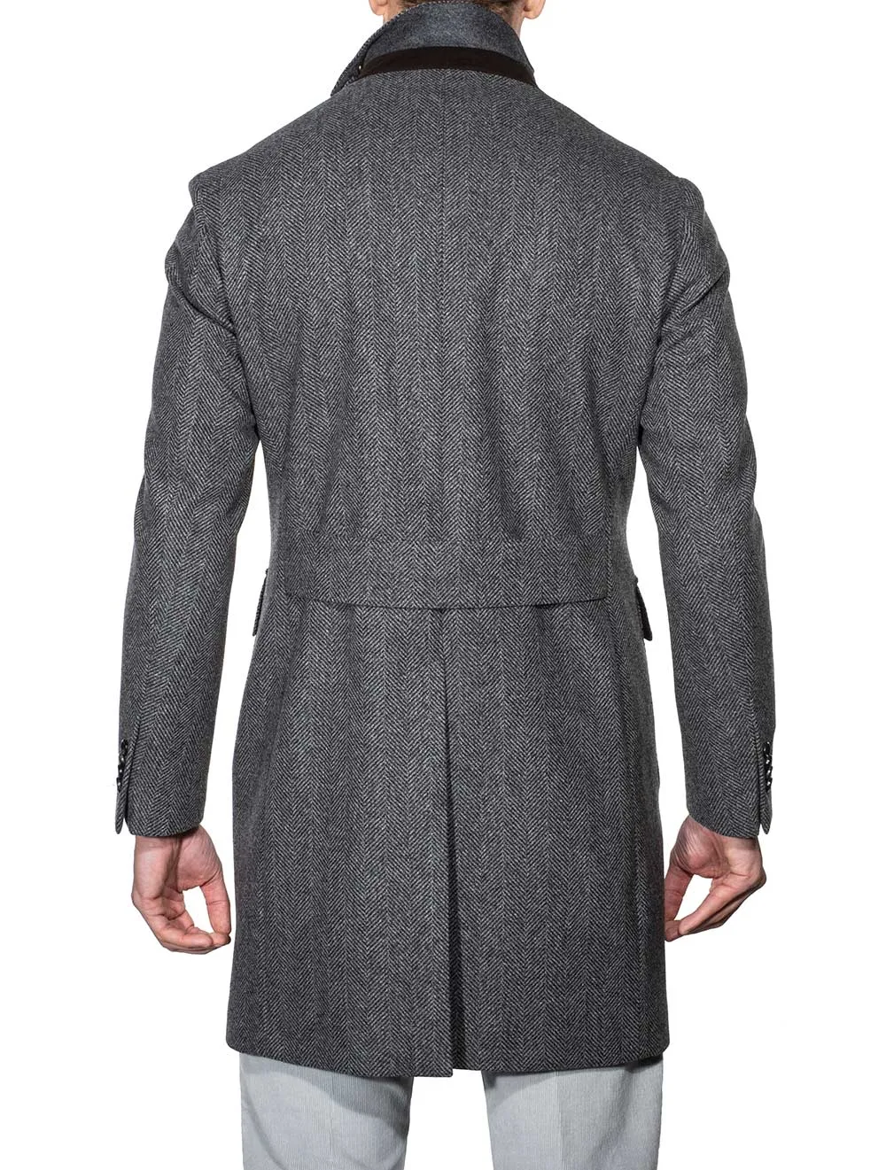 Herringbone Overcoat With Insert Grey