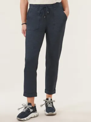 High Rise Patch Pocket Roll Cuff Ponte Utility Pant