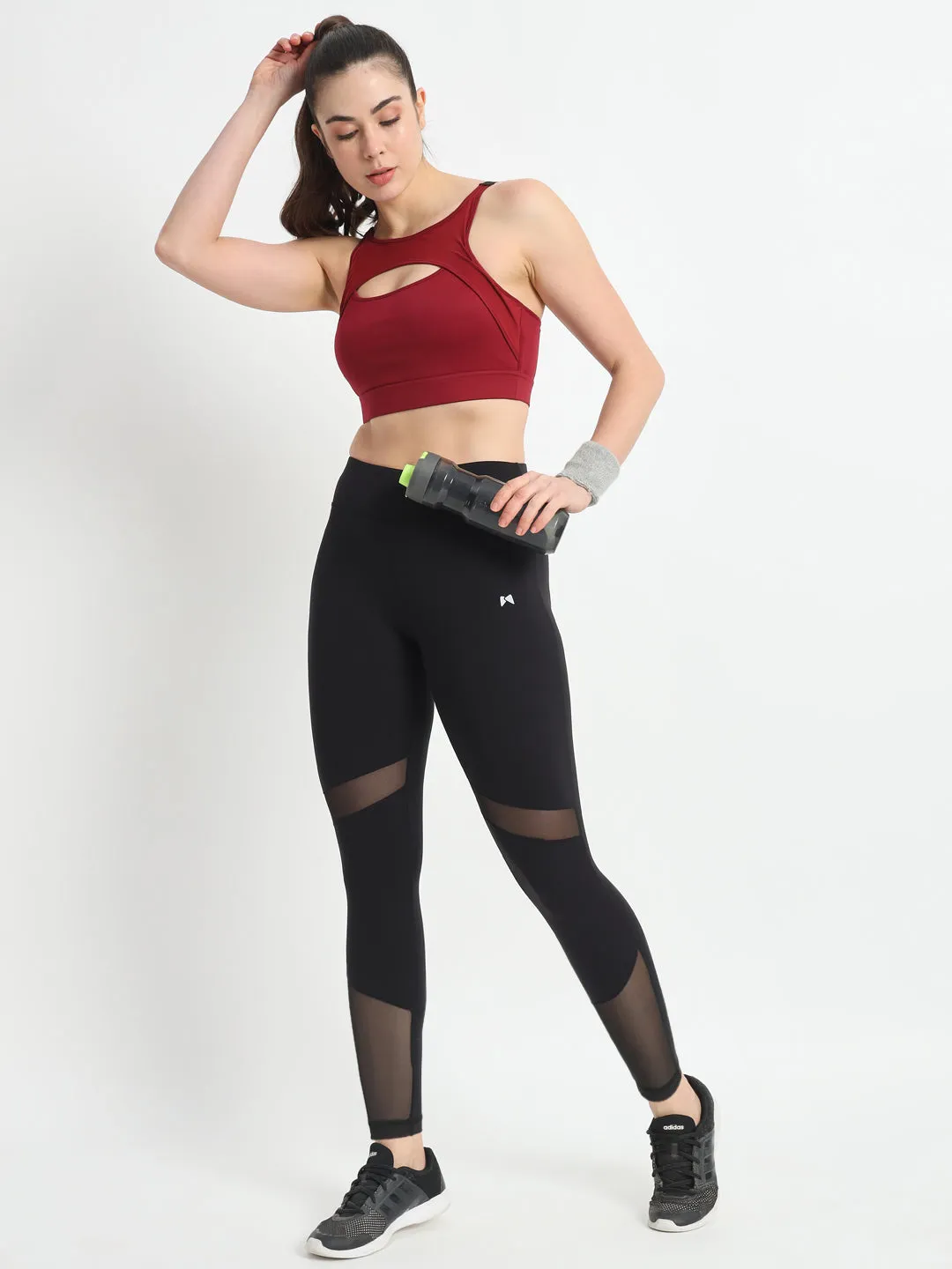 High Waist Breathable Mesh Tight – Solid Black