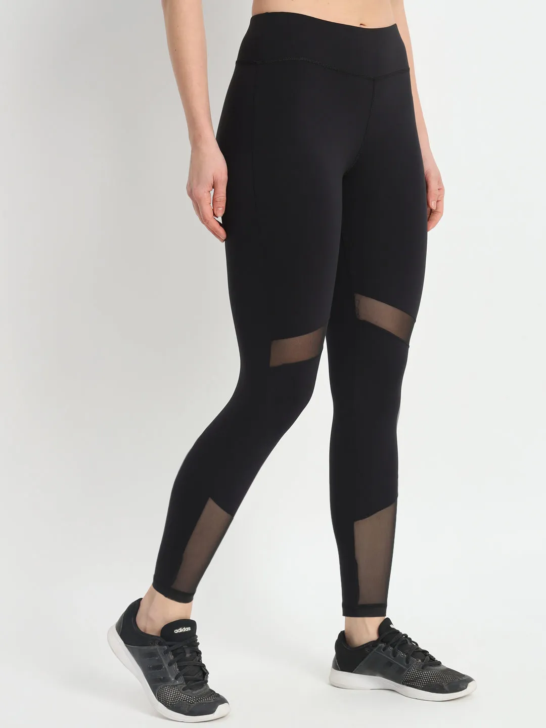 High Waist Breathable Mesh Tight – Solid Black