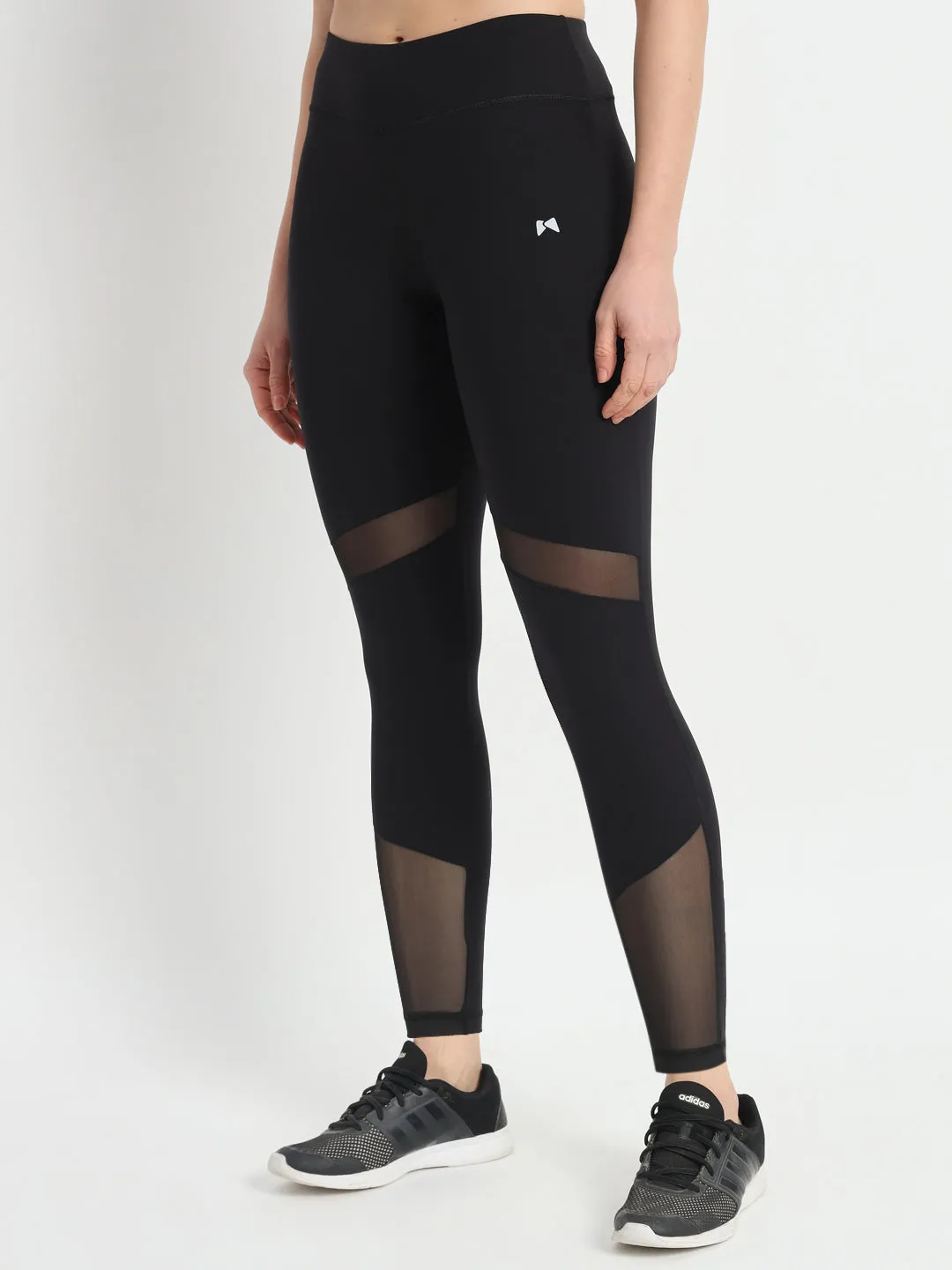 High Waist Breathable Mesh Tight – Solid Black