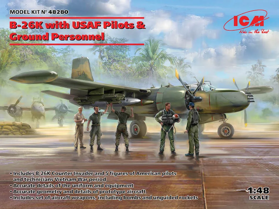 ICM 48280 1/48 B-26K with USAF Pilots & Ground Personnel
