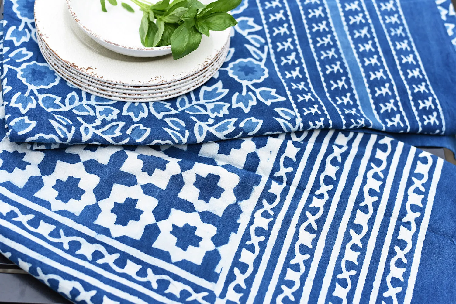 Indigo Cross Tablecloth