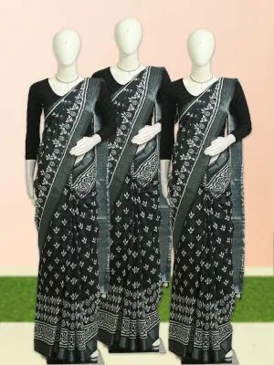 Indigo Dresscode Saree (Black) - Batik Design - ₹608