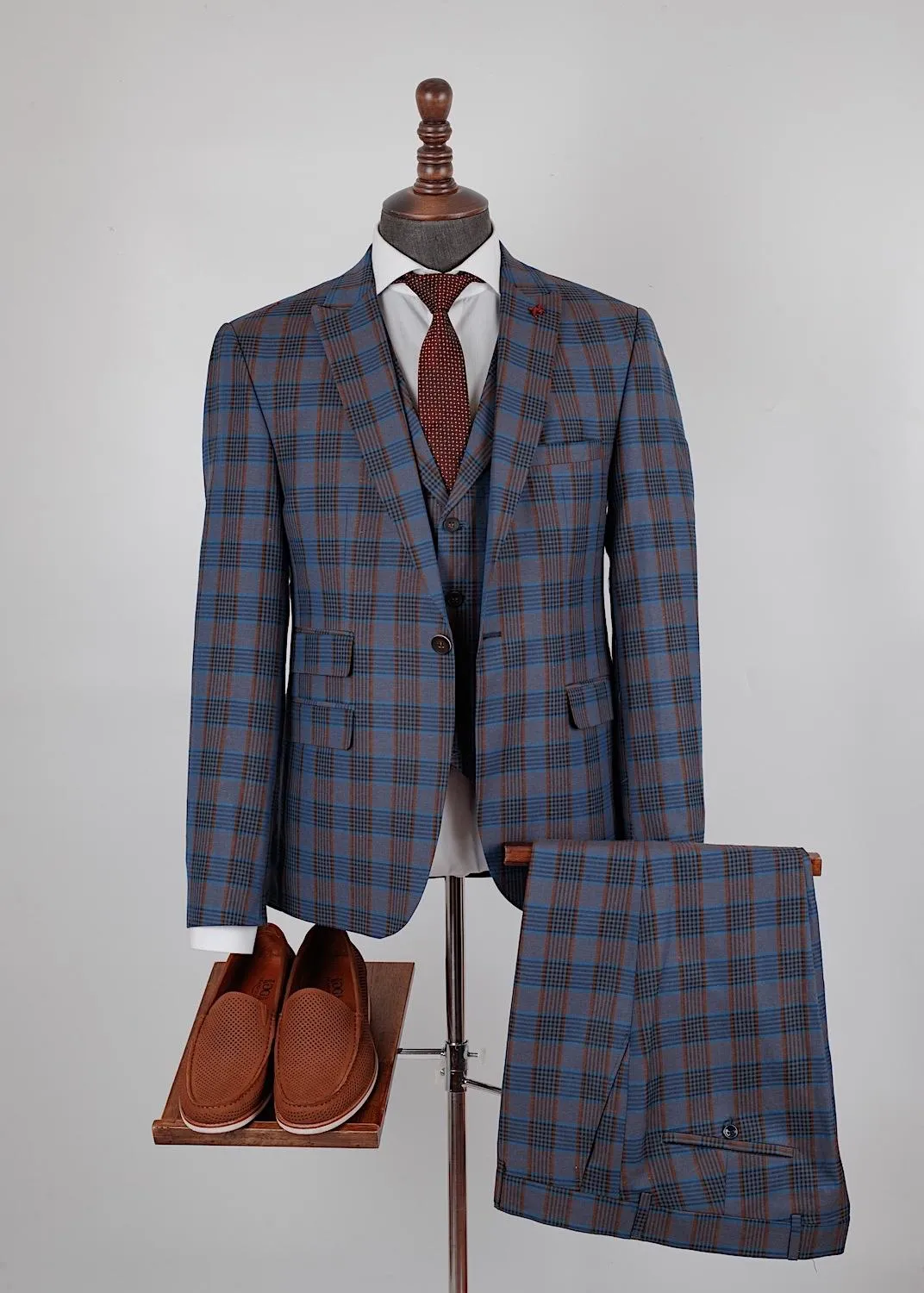 Indigo Pure Linen Men Summer Suit