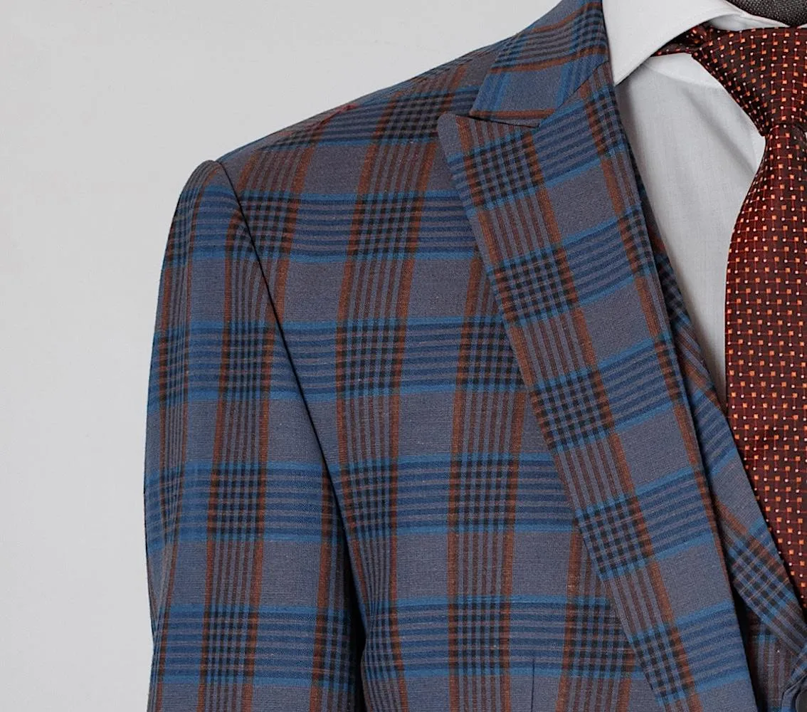 Indigo Pure Linen Men Summer Suit
