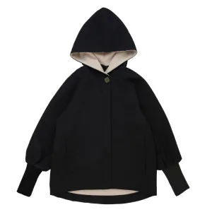 jacket quilted look zip up - black/beige