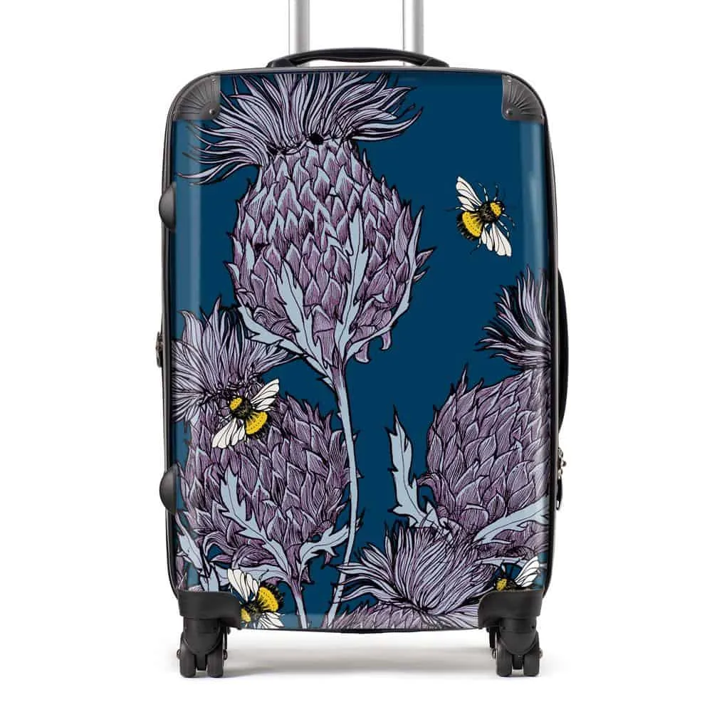 Jaggy Thistles Suitcases - indigo