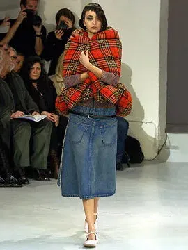 Junya Watanabe Comme des Garcons AW2004 back-to-front folded waist denim skirt