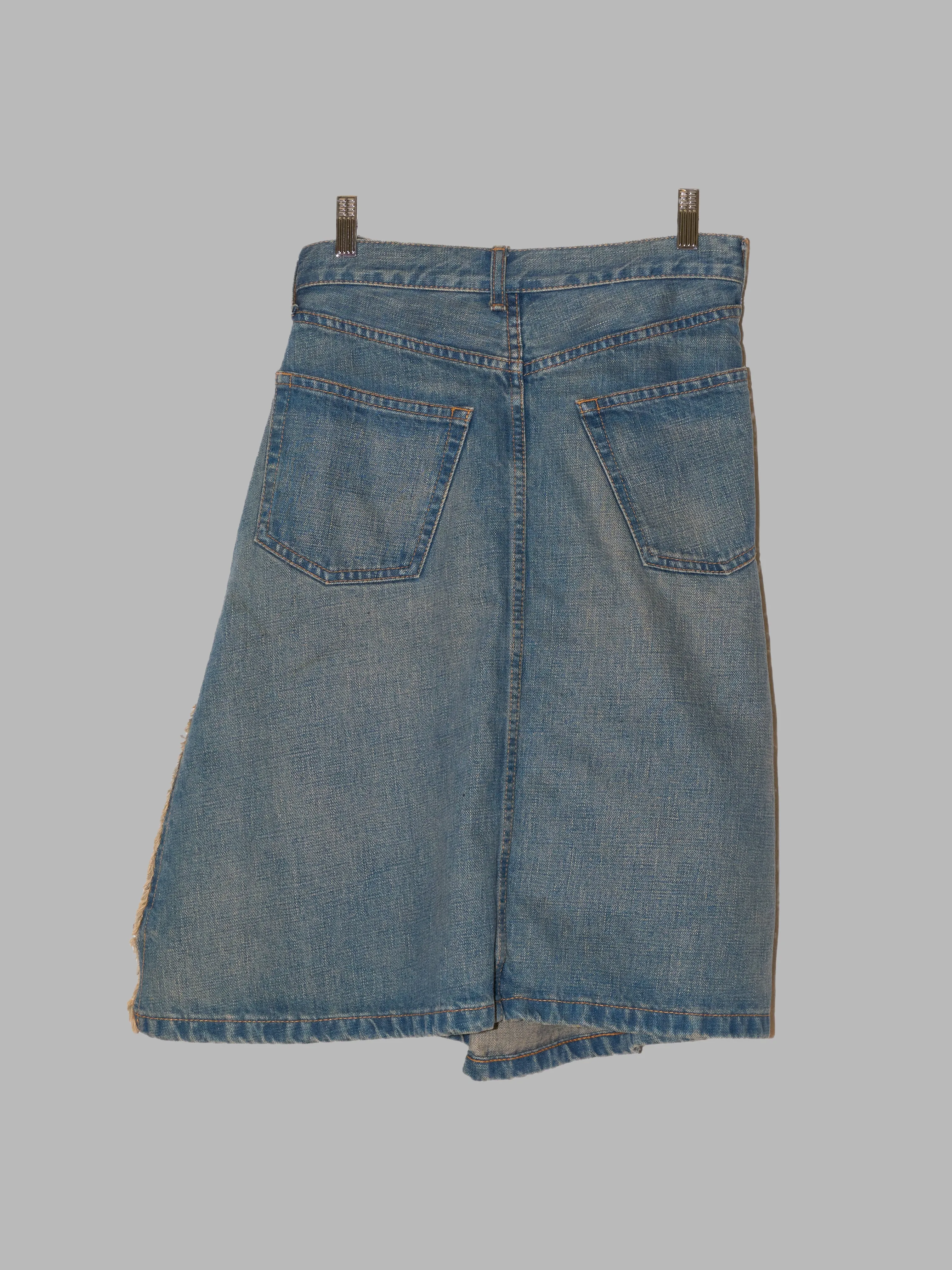 Junya Watanabe Comme des Garcons AW2004 back-to-front folded waist denim skirt