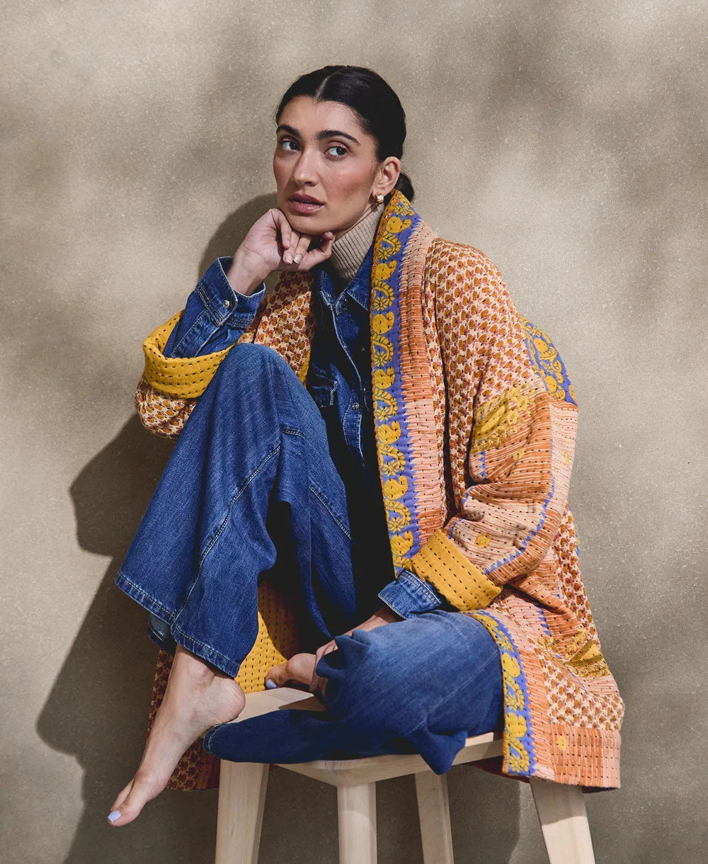 Kantha Quilted Jacket - No. 240513 - Small