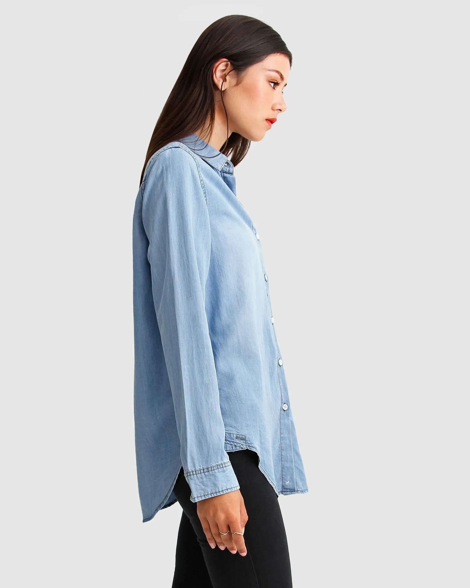 Keep Me Wild Denim Top - Indigo