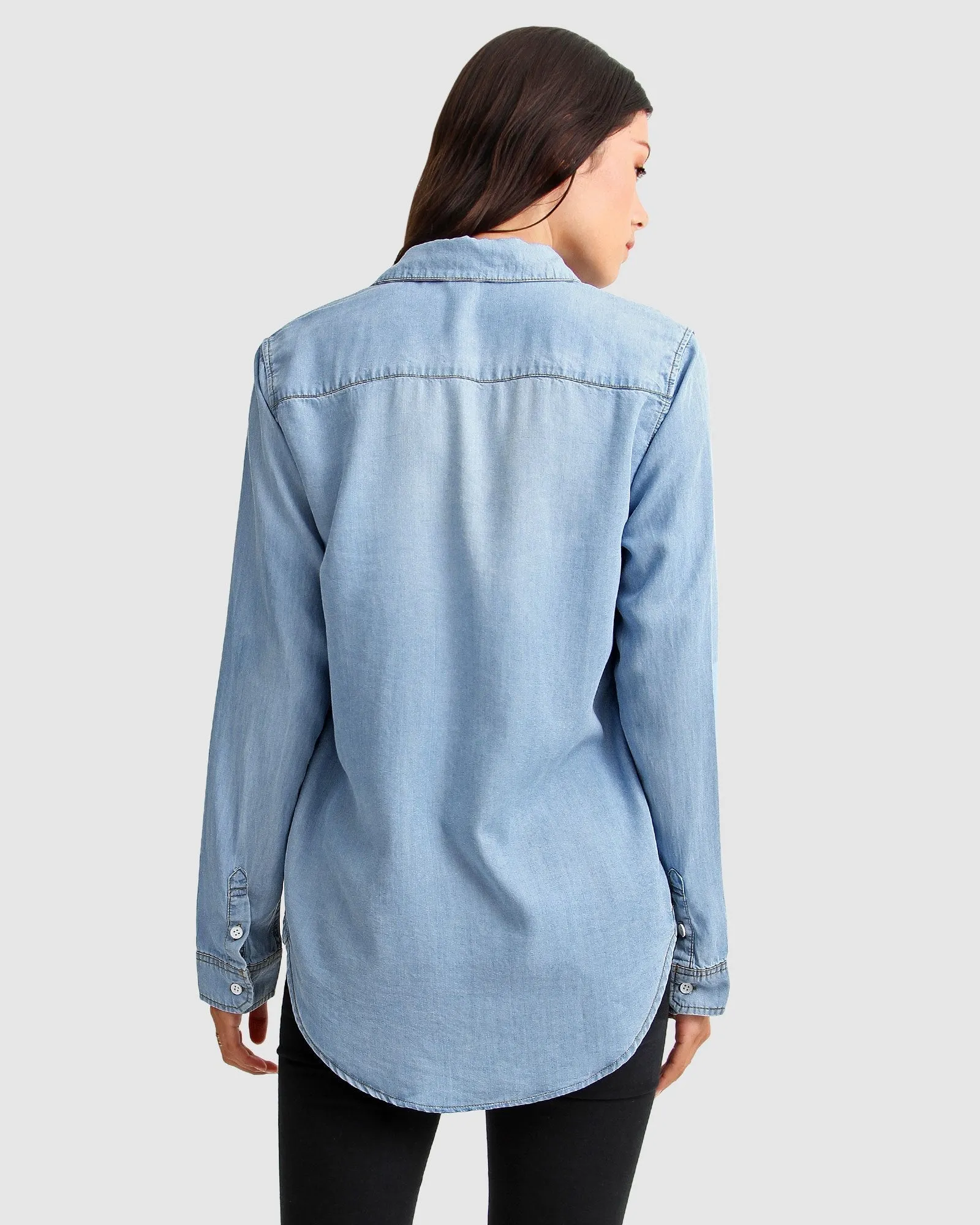 Keep Me Wild Denim Top - Indigo