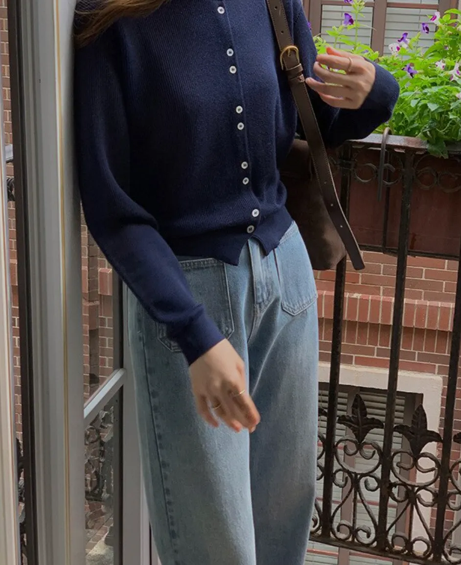 [Korean Style] High Quality Retro High Rise 100% Cotton Straight Leg Jeans