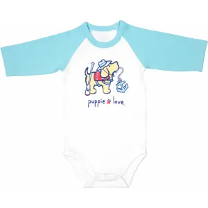 Lake 3/4 Length Blue Sleeve Onesie