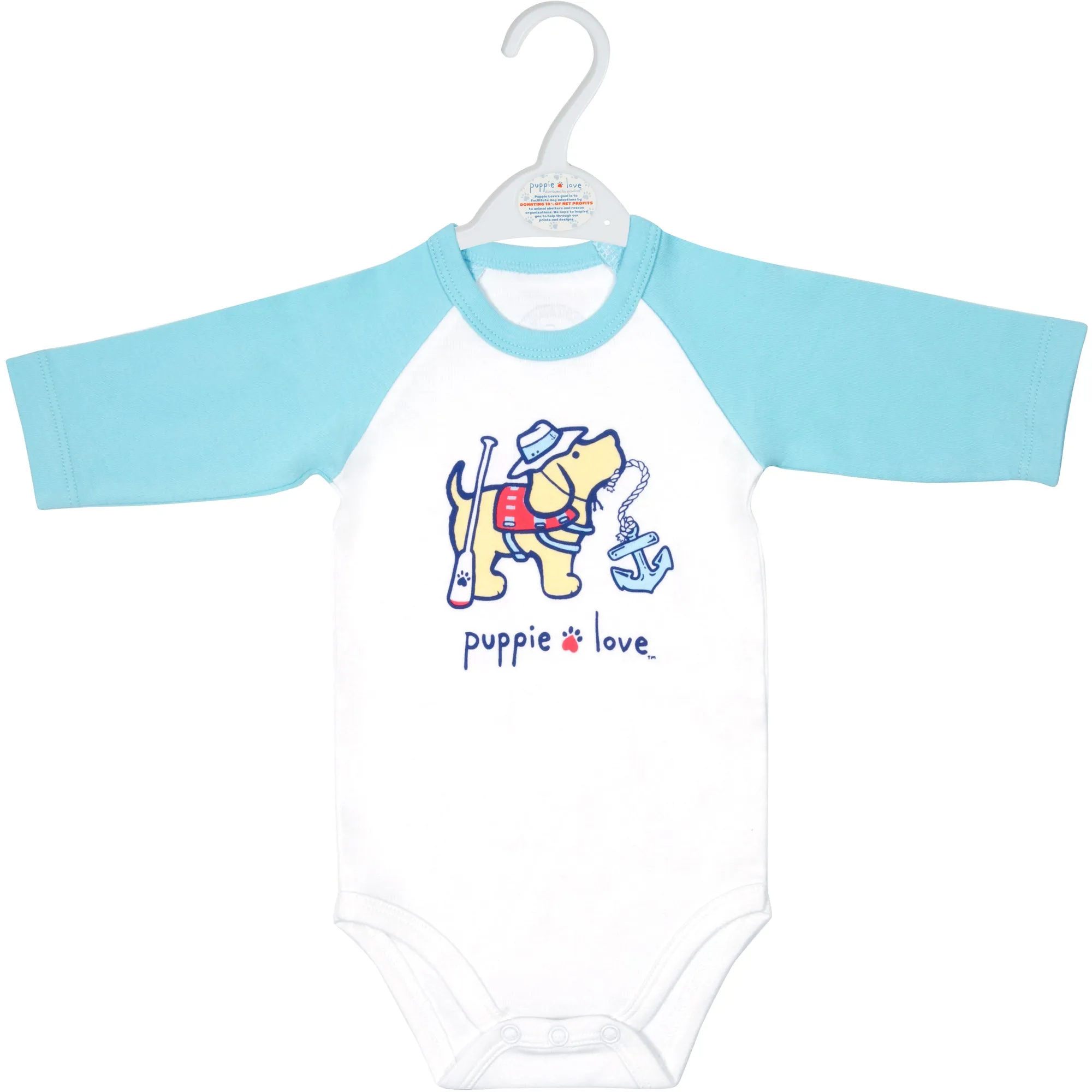 Lake 3/4 Length Blue Sleeve Onesie
