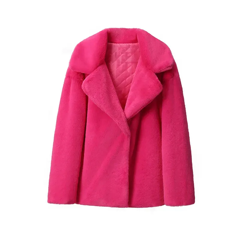 Long Faux Stylish Fur Coat