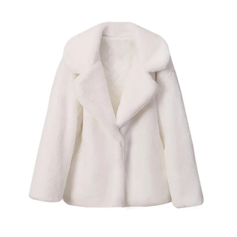Long Faux Stylish Fur Coat