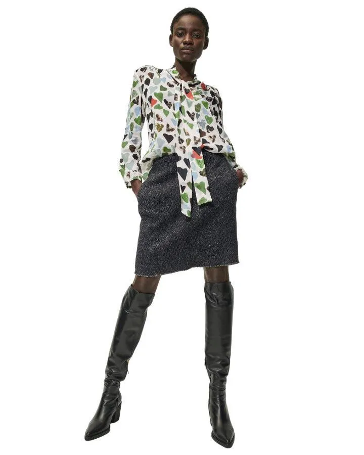 Luisa Cerano Little Heart Print Blouse