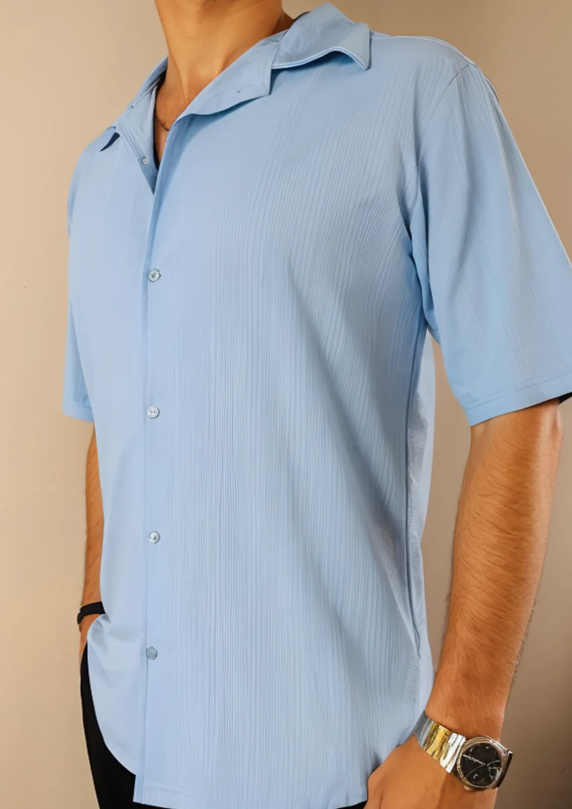 Luxe Lapel Textured Shirt
