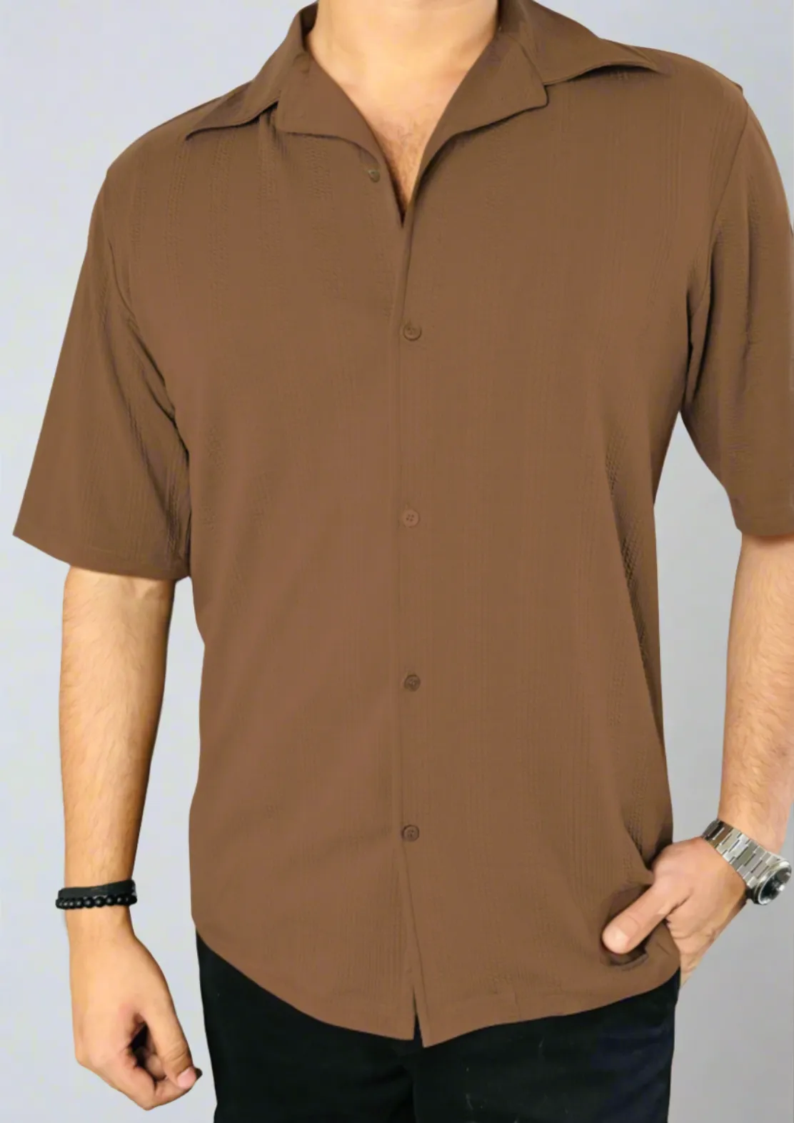 Luxe Lapel Textured Shirt
