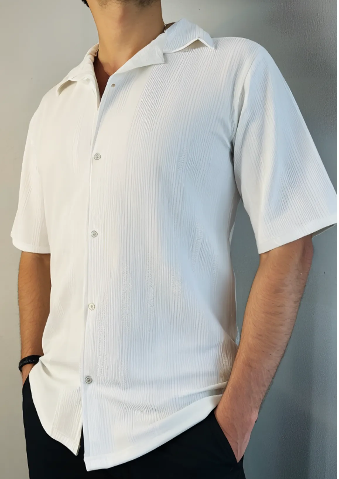 Luxe Lapel Textured Shirt