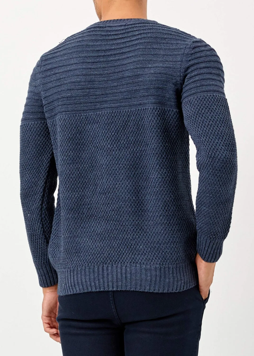 Men's Slim Fit Indigo Winter Pullover