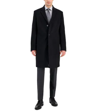 Michael Kors Mens Classic fit Overcoat Coat 44 L Black Solid