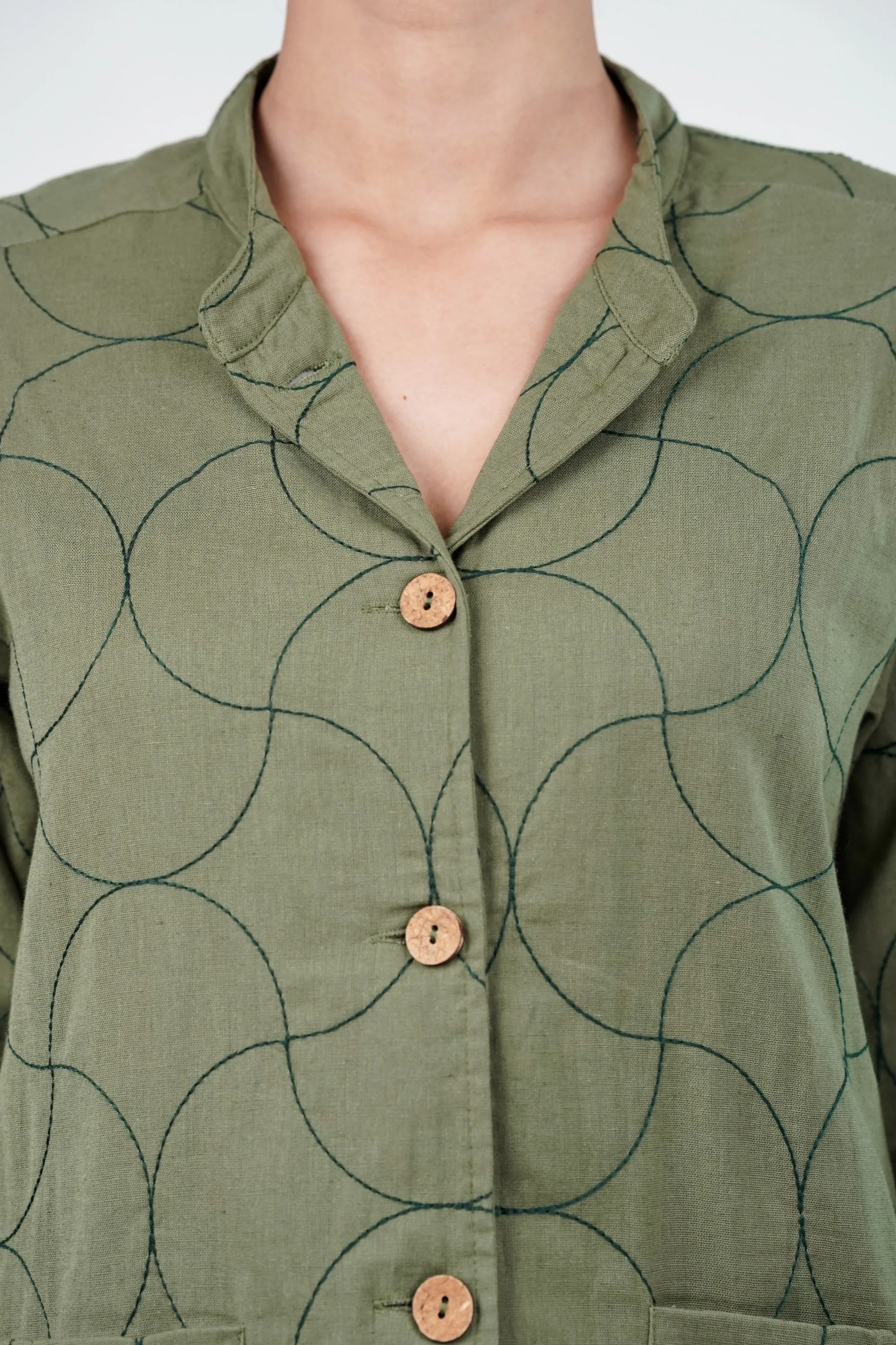 Olive Quilted Shacket
