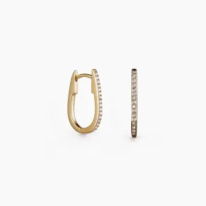 Oval Diamond Hoops