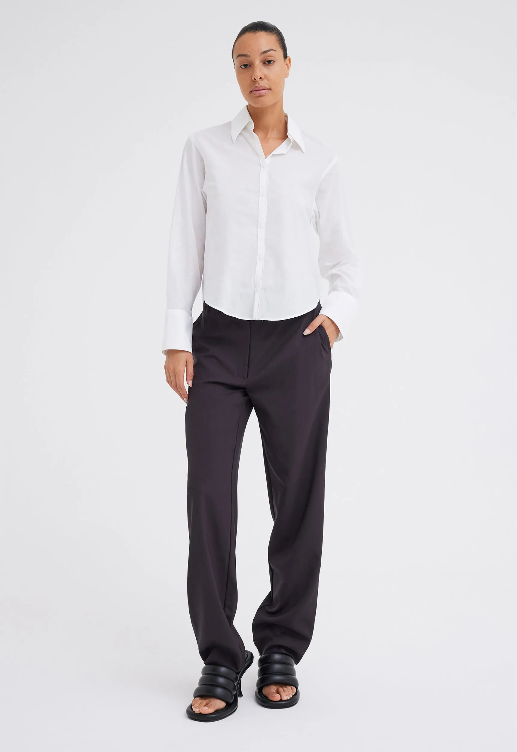Pierce Cotton Shirt - White