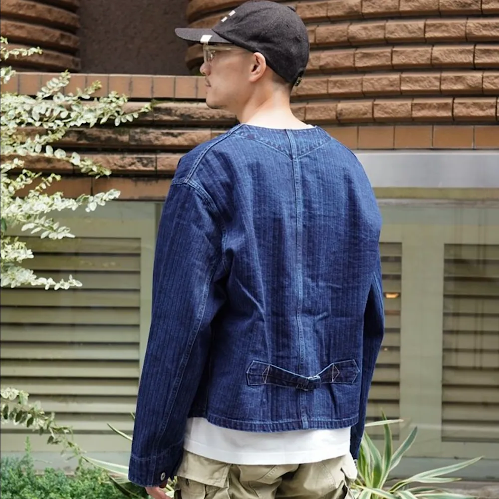 POST O'ALLS - Stoker's Jacket - Herringbone Denim Double Indigo - 1104-HBI