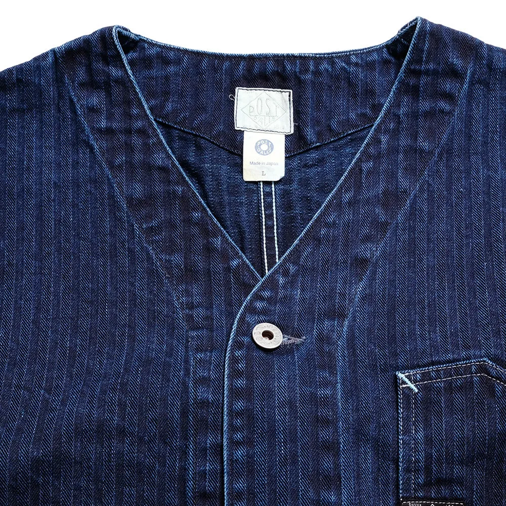 POST O'ALLS - Stoker's Jacket - Herringbone Denim Double Indigo - 1104-HBI