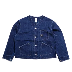 POST O'ALLS - Stoker's Jacket - Herringbone Denim Double Indigo - 1104-HBI