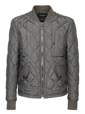Quilted Grey Bomber