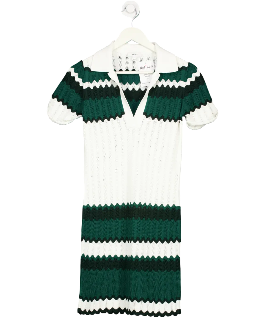 REISS Green Malory Knitted Tunic Dress UK XS