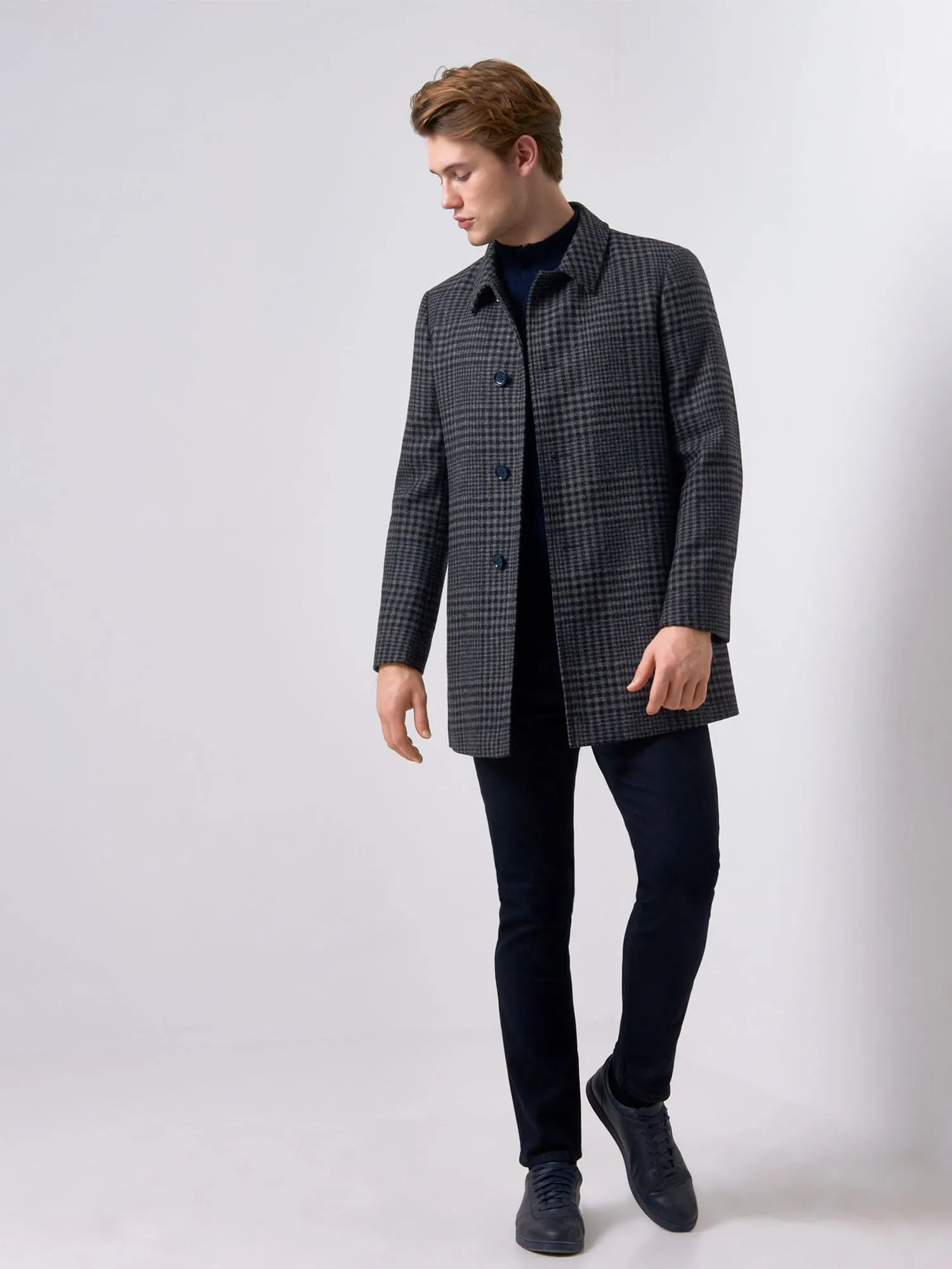 Remus - Rowan Grey Checked Coat