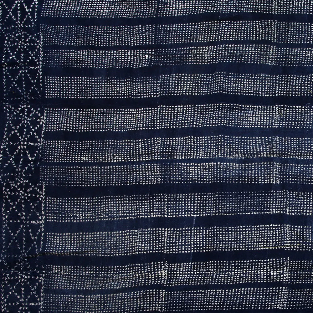 Resist Dyed Indigo Cloth