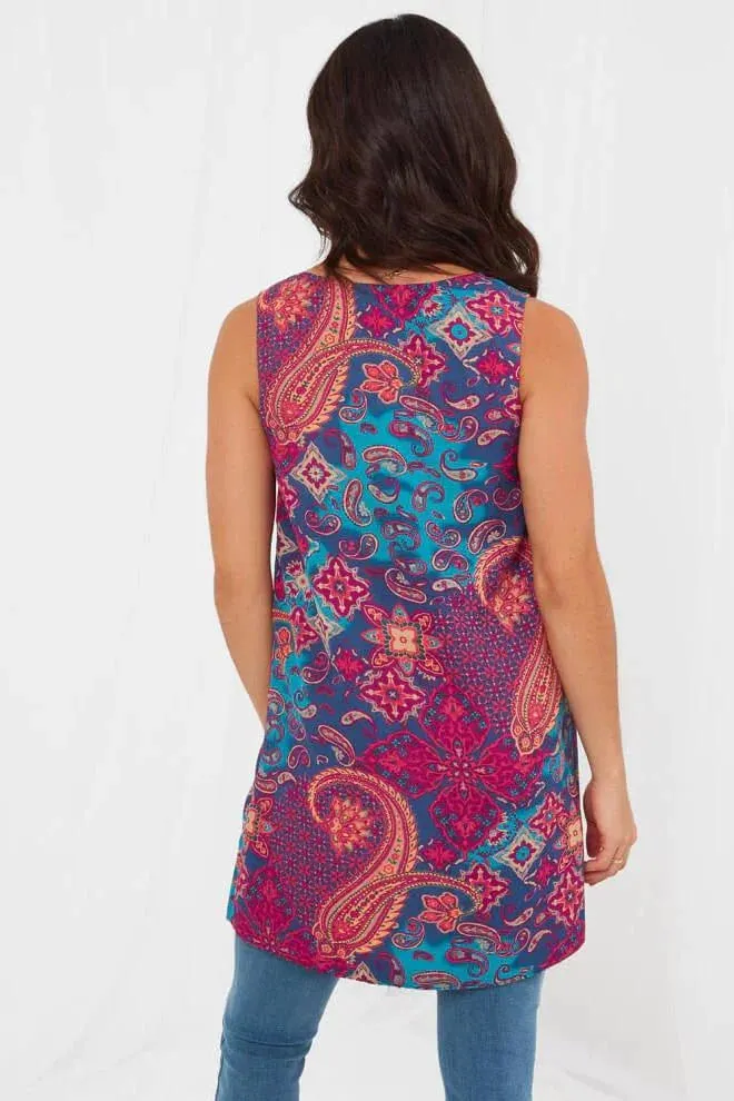 Reversible Vibrant Paisley Print Tunic