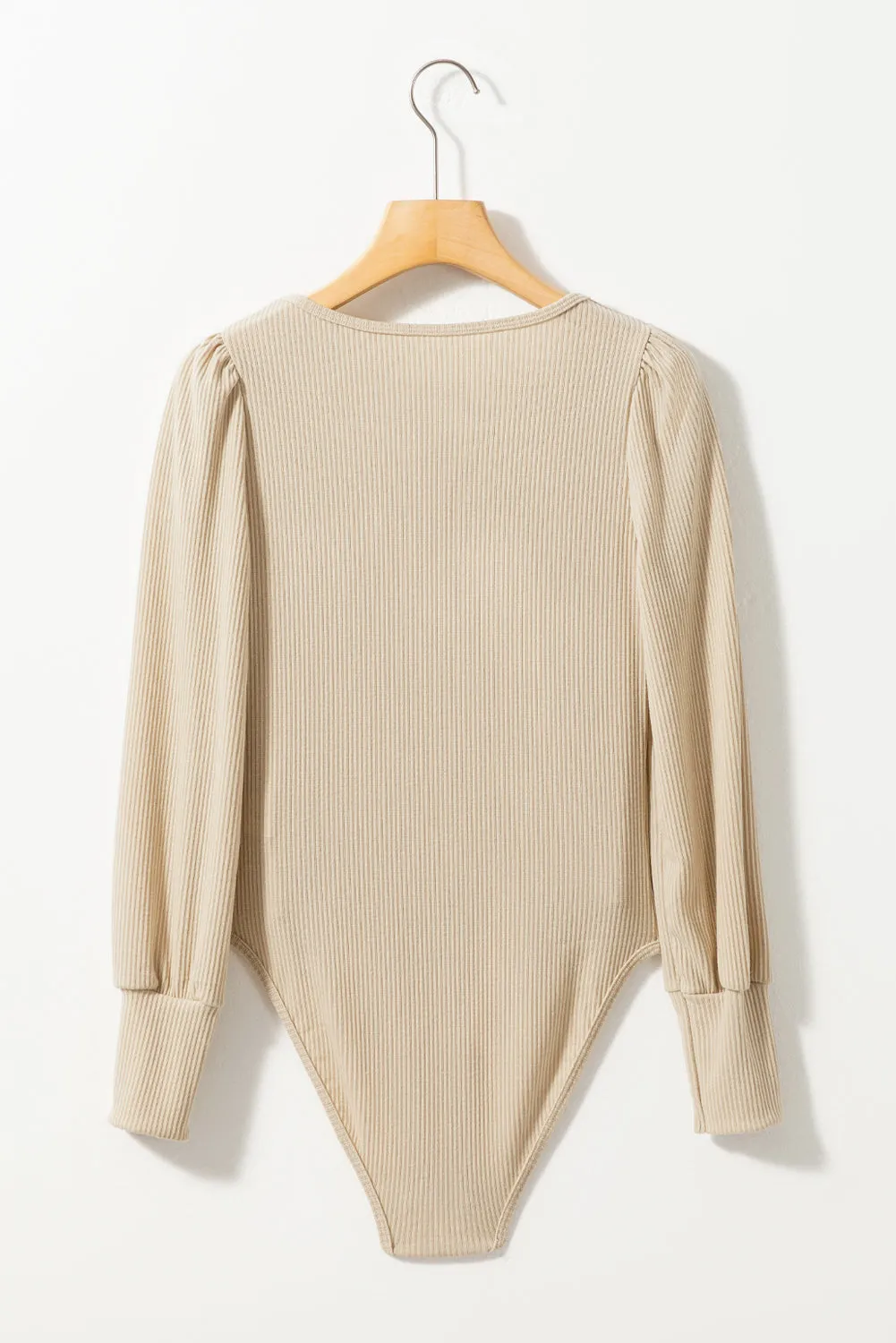Ribbed Balloon Sleeve Bodysuit