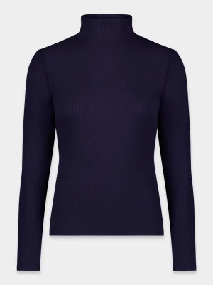 RIBBED TURTLENECK-NAVY
