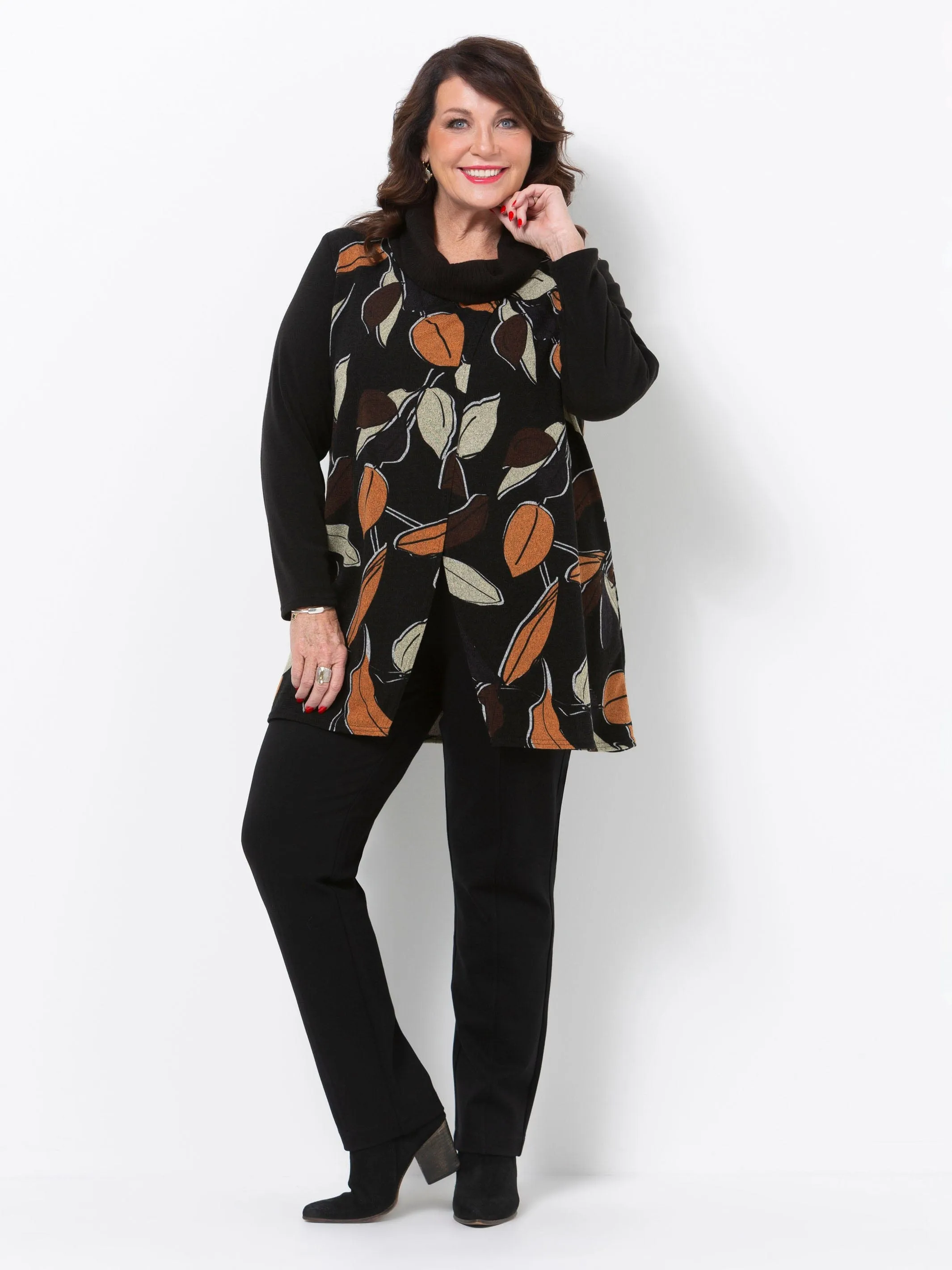 Rustic Leaves Cowl Top