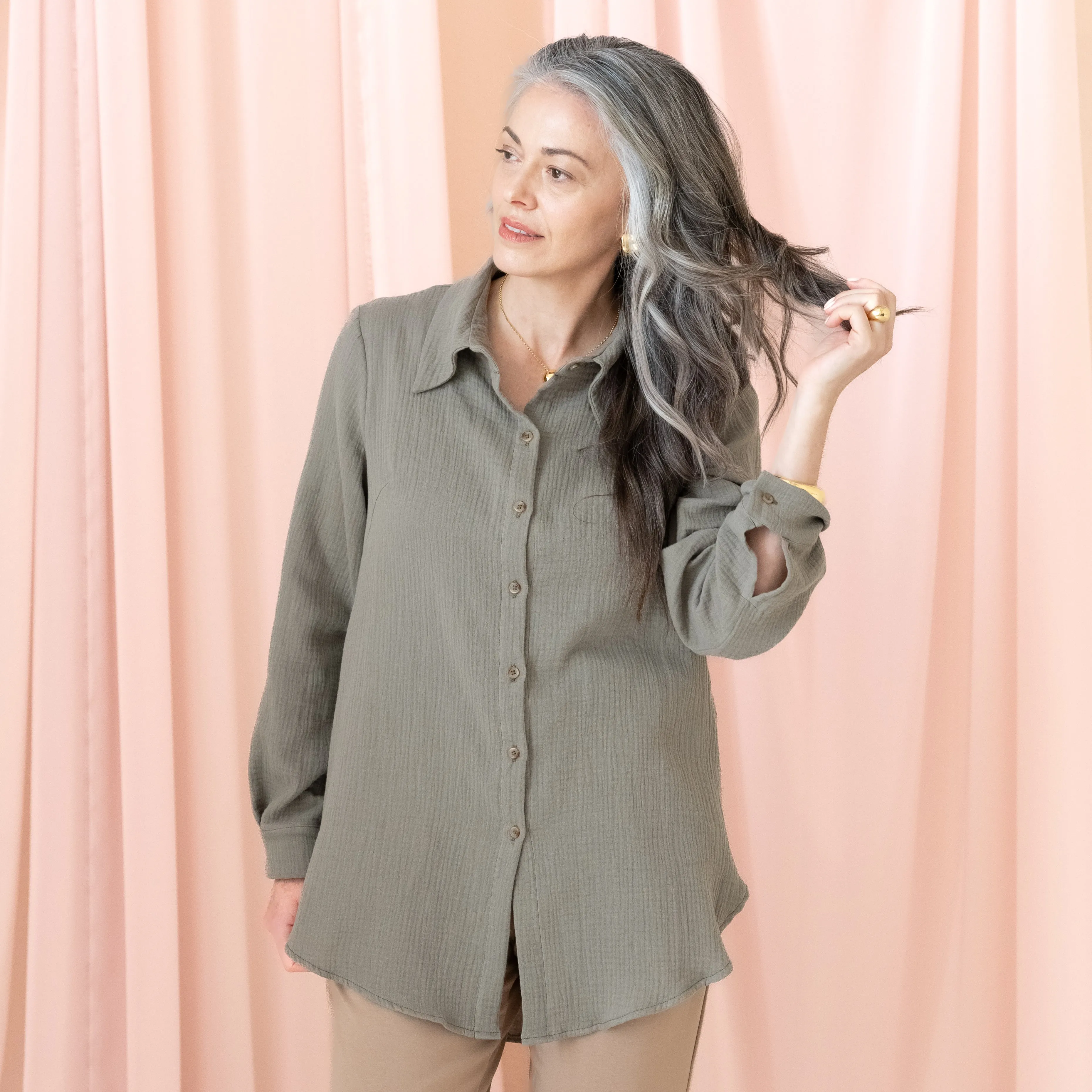 Sample Sale: The Airy Gauze Button-up Shirt