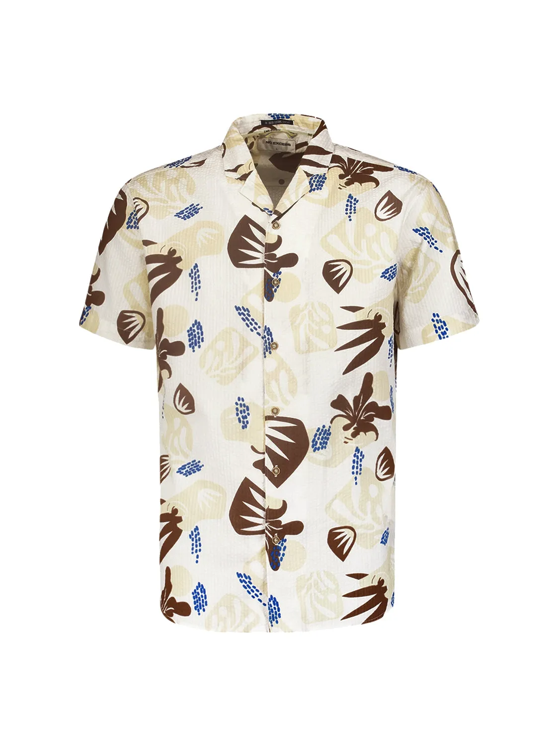 Shirt with resort collar and seersucker fabric - Stylish addition to your wardrobe | White
