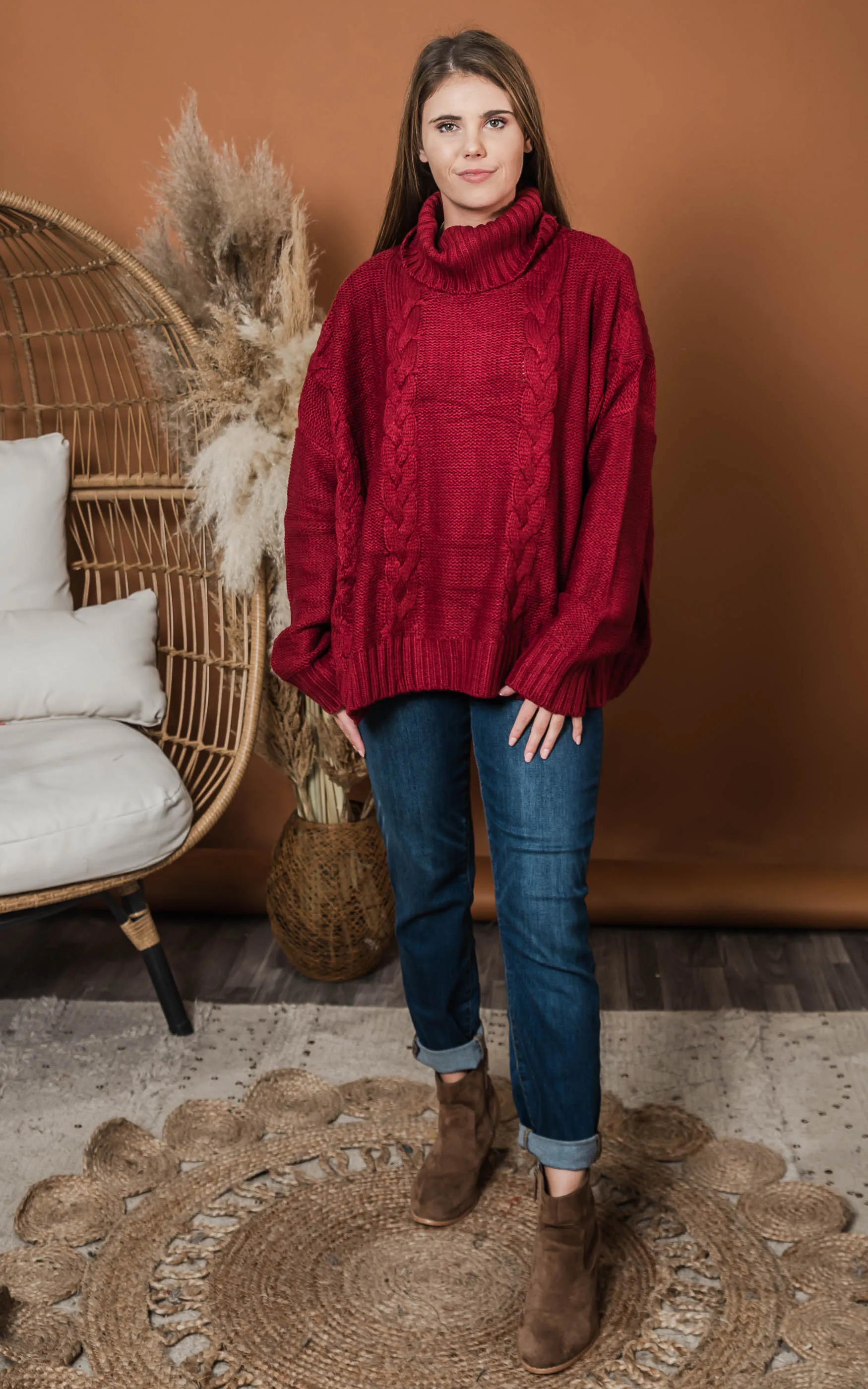 SOLID TURTLE NECK SWEATER | Heimish