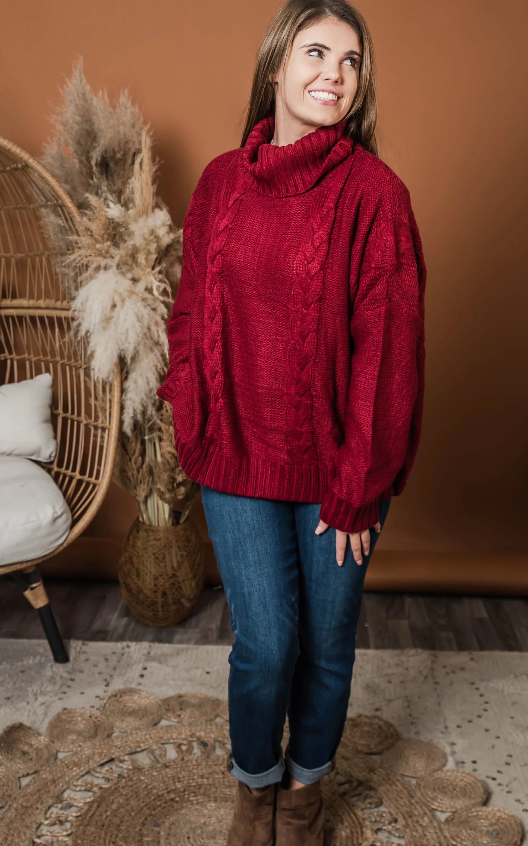 SOLID TURTLE NECK SWEATER | Heimish