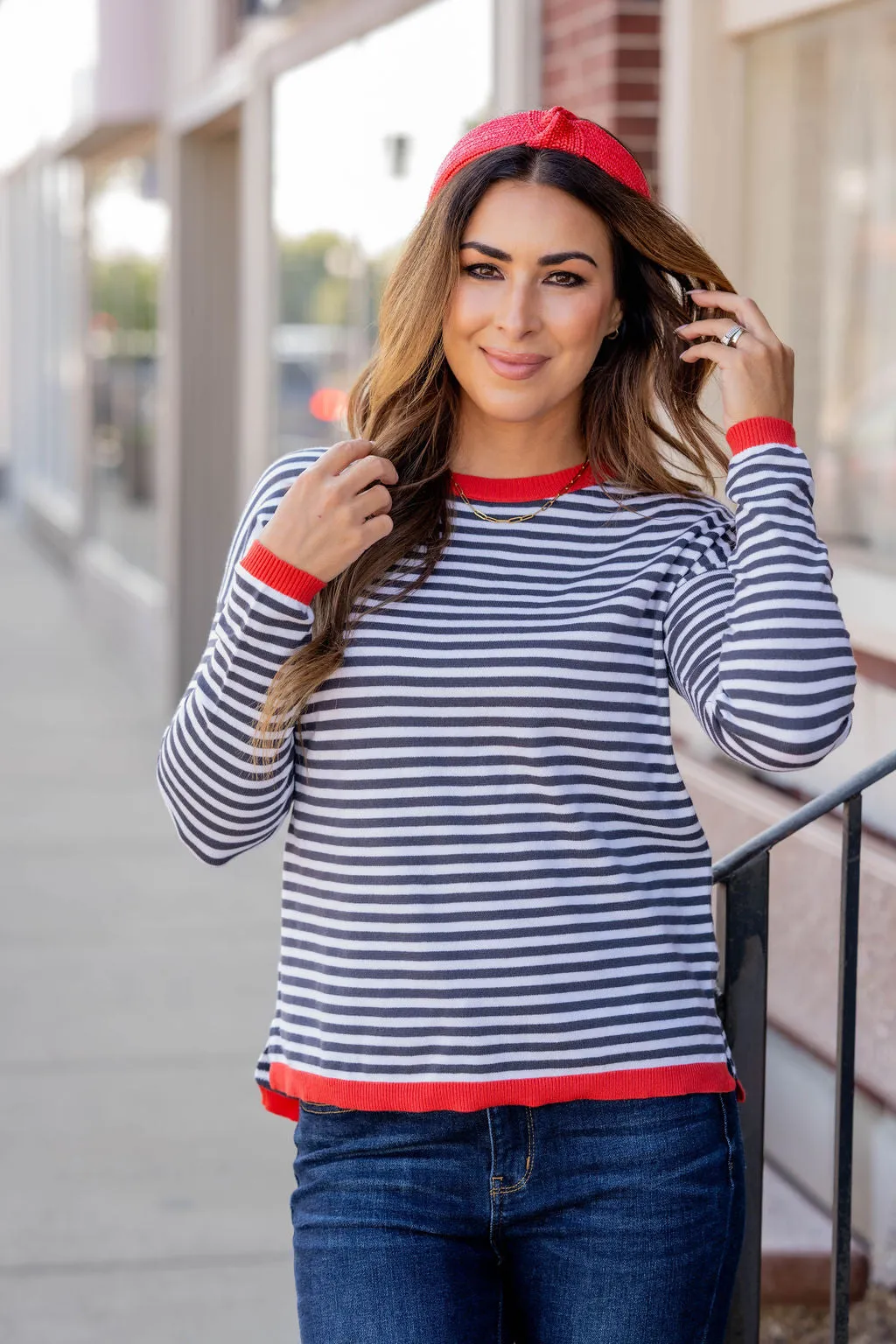 Striped Color Pop Sweater Tee