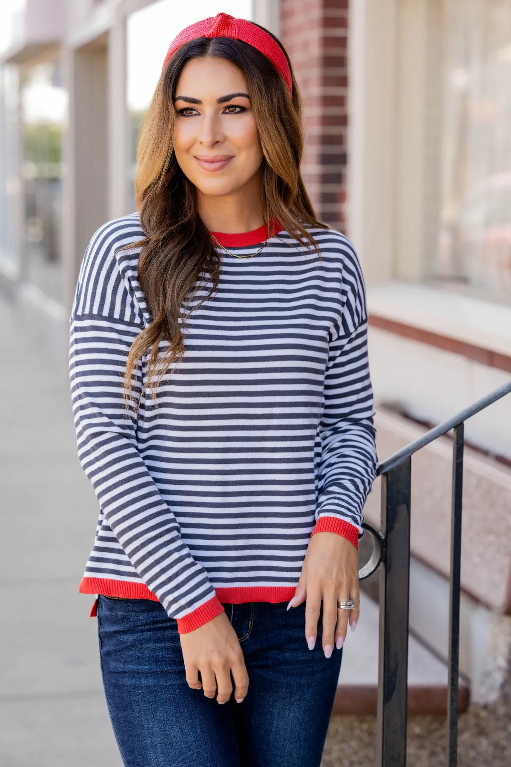 Striped Color Pop Sweater Tee