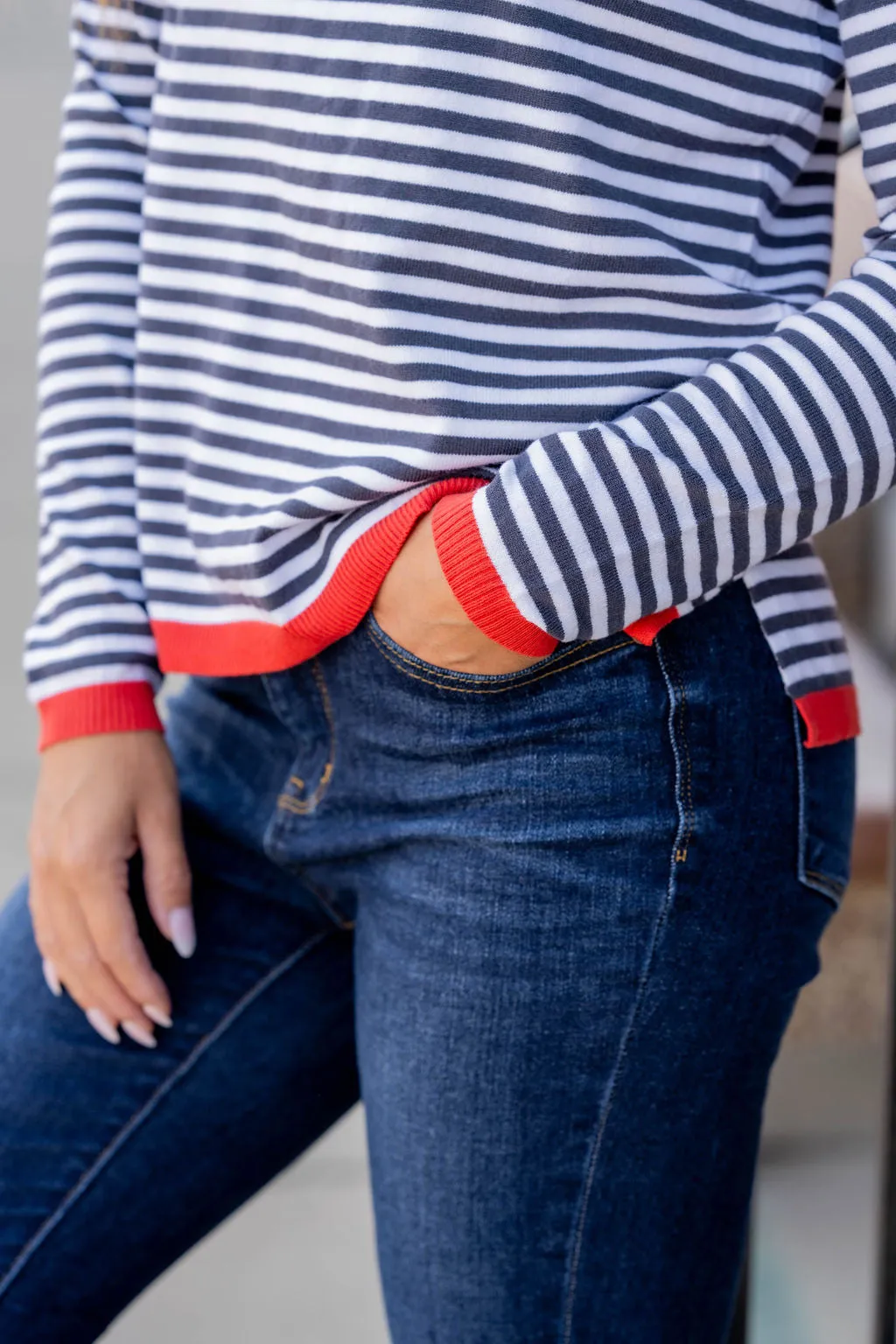 Striped Color Pop Sweater Tee